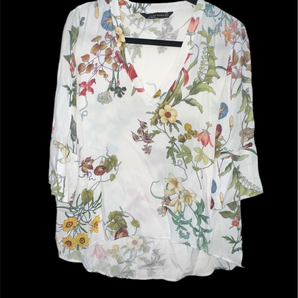 EUC Zara Woman Floral Print Blouse